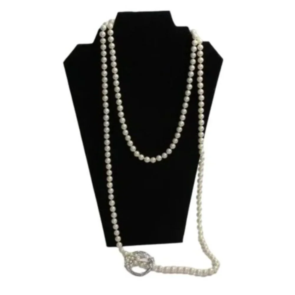 Carolee Faux Multi-Strand Long Pearl Necklace With Broach Accessory (NWOT) - Picture 5 of 10